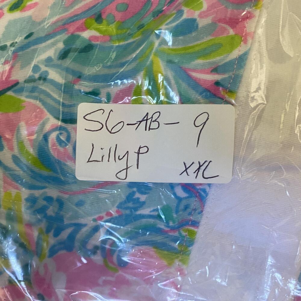 Lilly Pulitzer Finn Top Womens XXL White Pink Floral Unicorn of the Sea Long 1X - Picture 12 of 12